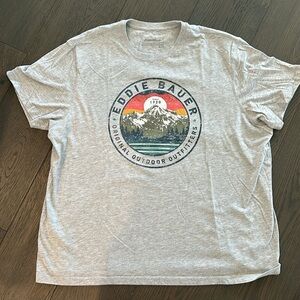 NWOT Eddie Bauer Gray logo short sleeve cotton t-shirt XXL
